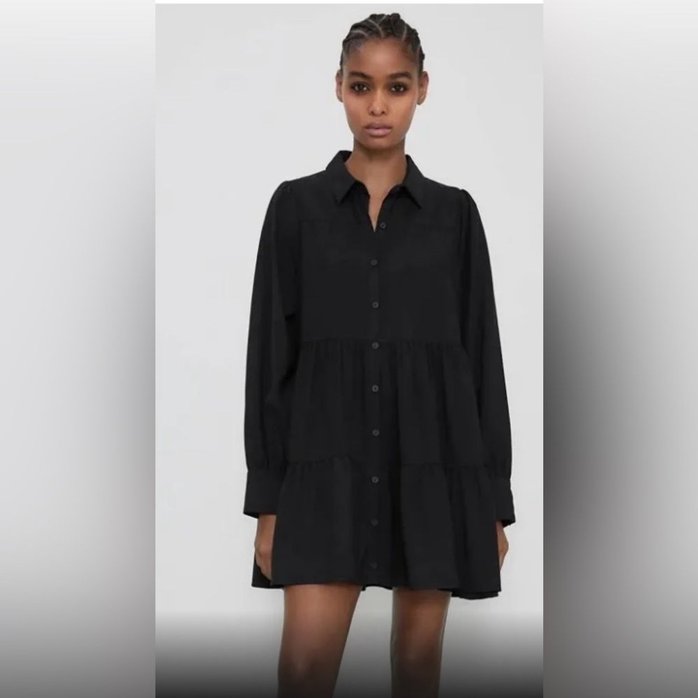 Zara Oversized Tiered Shirt Dress size XL